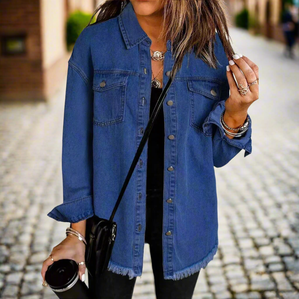 Women's Classic Lightweight Denim Jacket | Oversized Cotton Coat