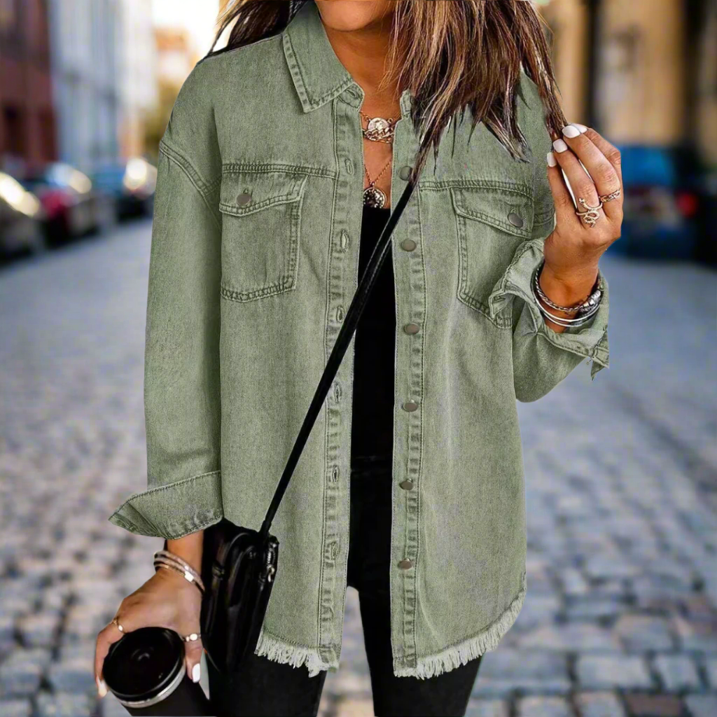Women's Classic Lightweight Denim Jacket | Oversized Cotton Coat