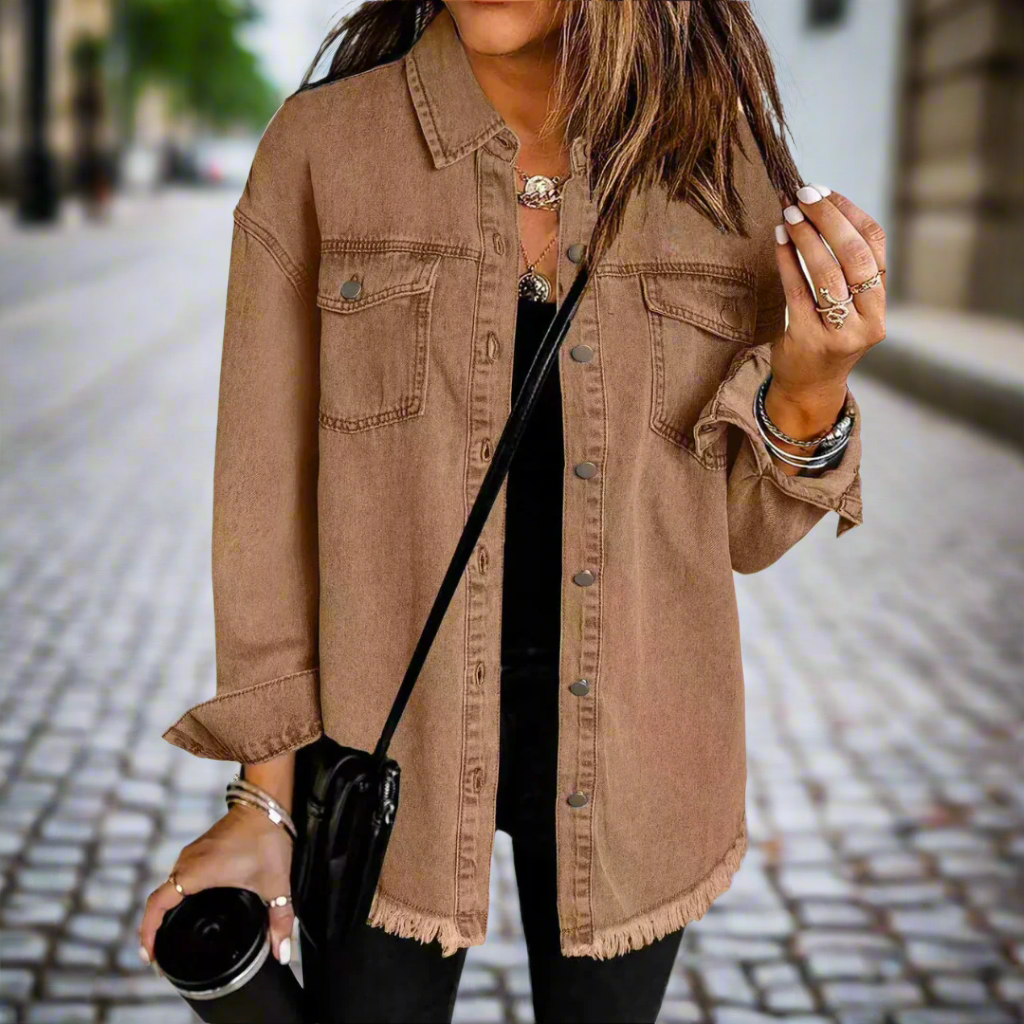Women's Classic Lightweight Denim Jacket | Oversized Cotton Coat