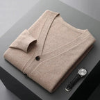 Men's Wool V-Neck Cardigan | Button-Up Knit