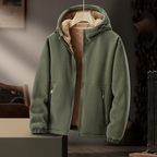 Men's Sherpa-Lined Fleece Hoodie – Fur-Lined Hood Coat