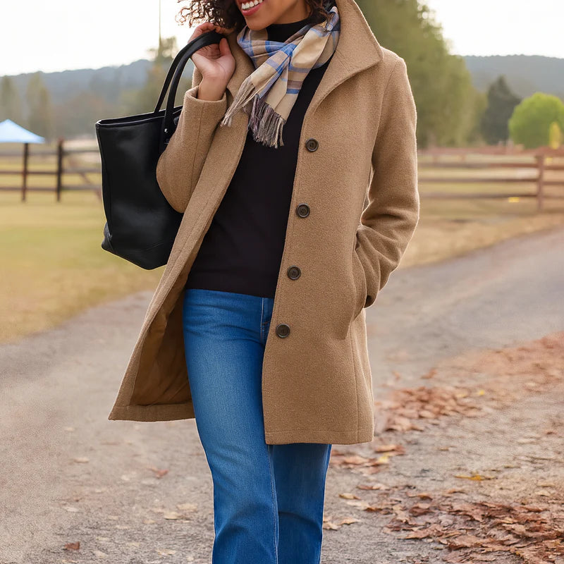 Women's Connie Classic Coat | Elegant Button-Up Outerwear