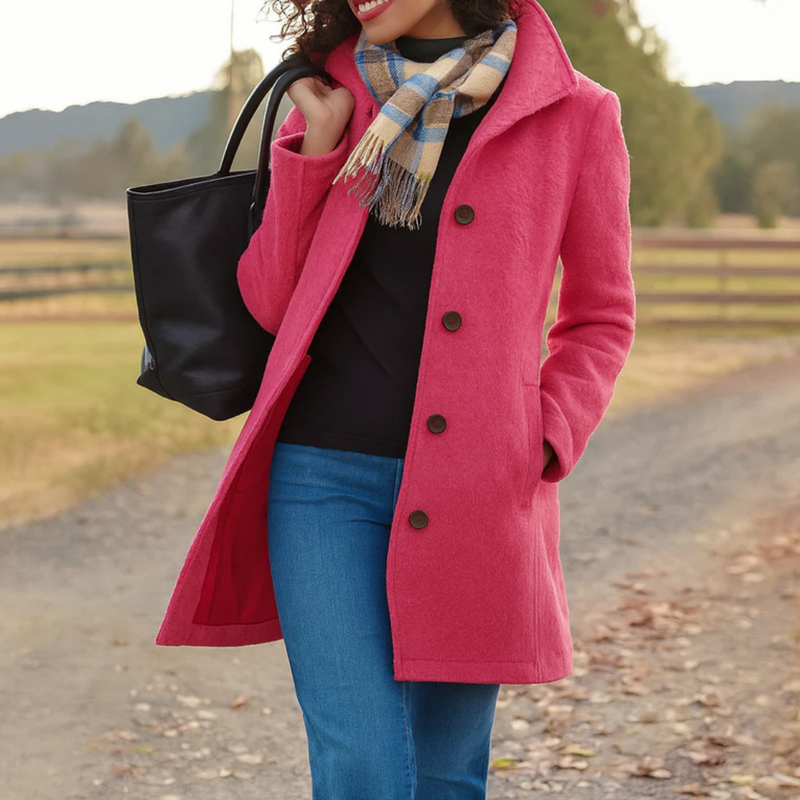 Women's Connie Classic Coat | Elegant Button-Up Outerwear