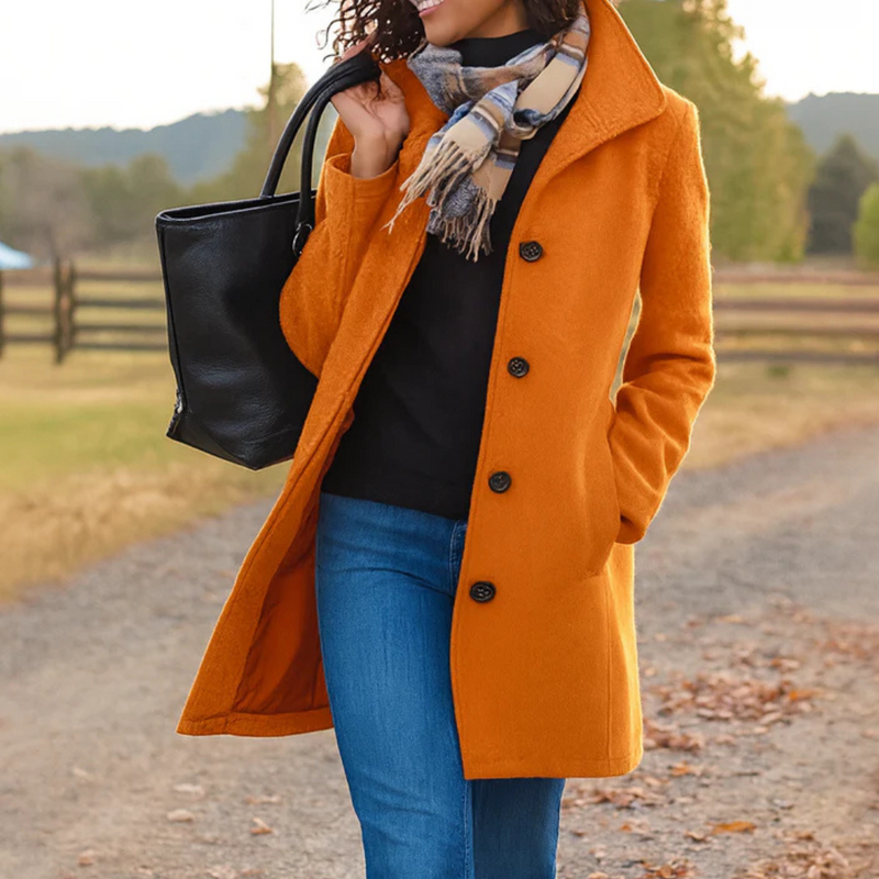 Women's Connie Classic Coat | Elegant Button-Up Outerwear