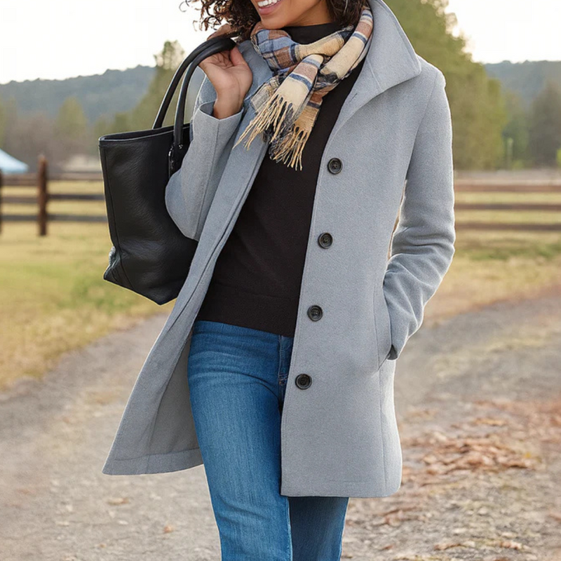 Women's Connie Classic Coat | Elegant Button-Up Outerwear