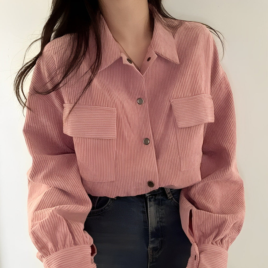 Women's Corduroy Drawstring Short Jacket | Fall Coat
