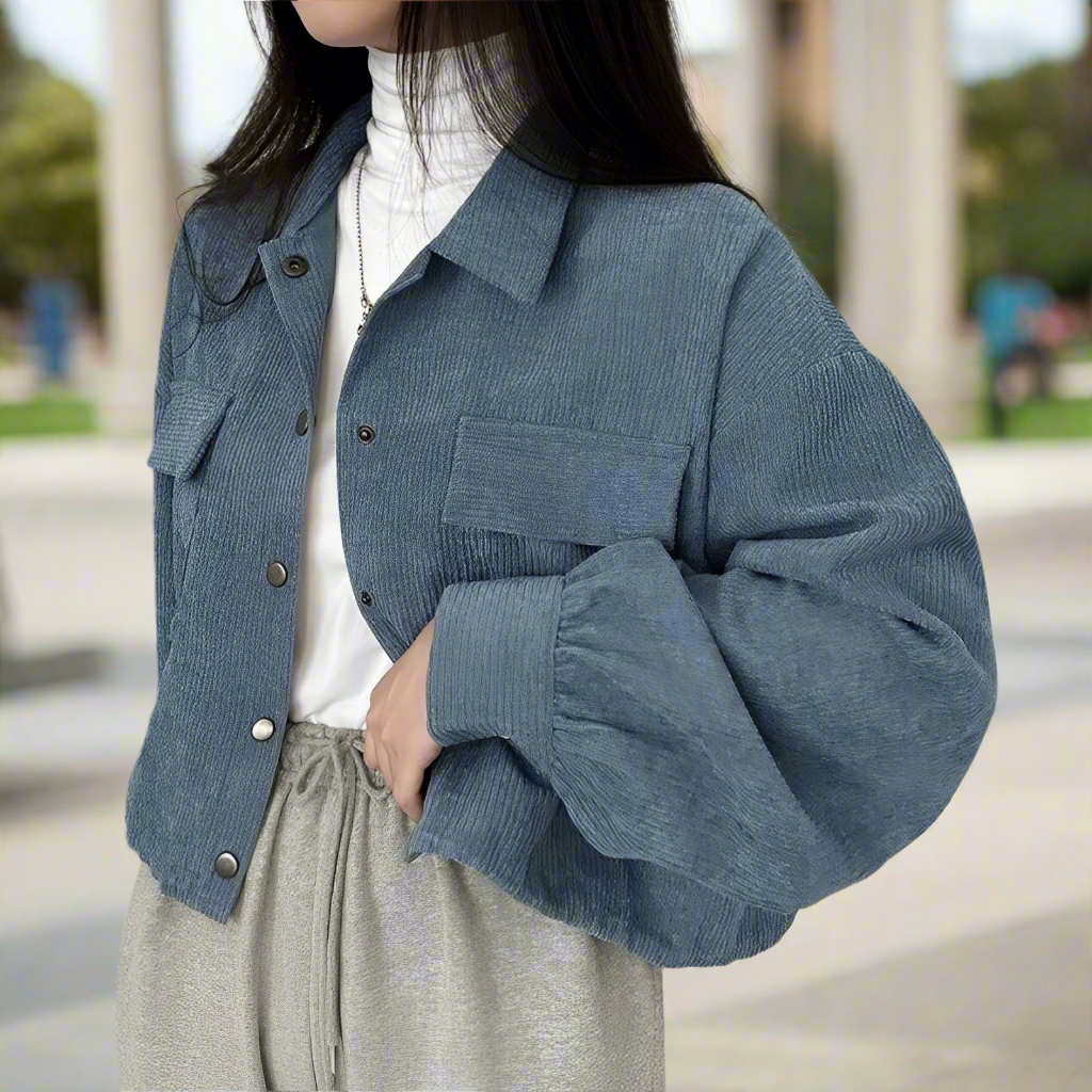 Women's Corduroy Drawstring Short Jacket | Fall Coat