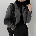Women's Corduroy Drawstring Short Jacket | Fall Coat
