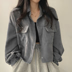 Women's Corduroy Drawstring Short Jacket | Fall Coat