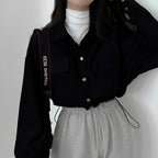 Women's Corduroy Drawstring Short Jacket | Fall Coat