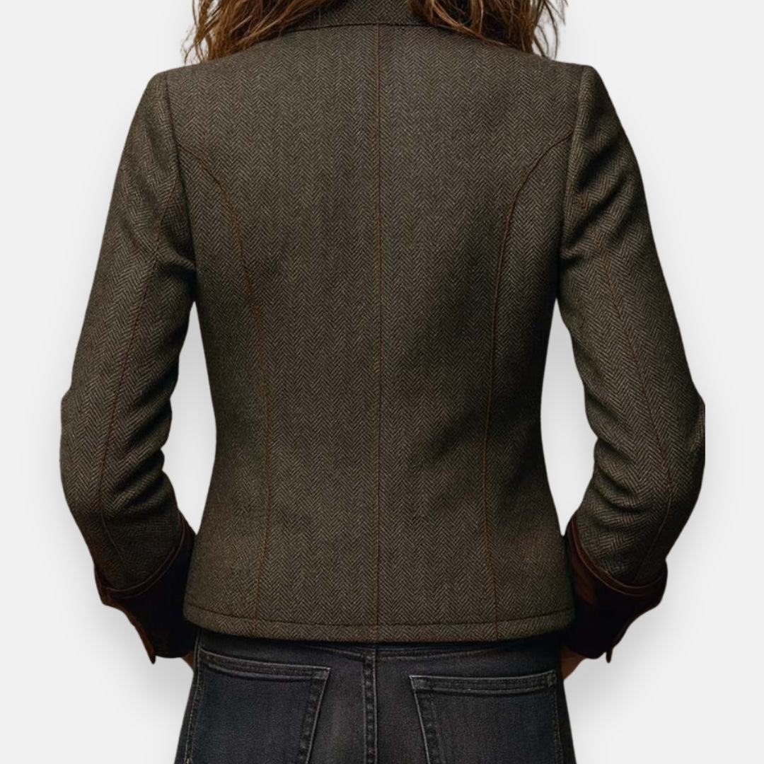 Women's Corrie Tweed Jacket | Velvet Accent Coat