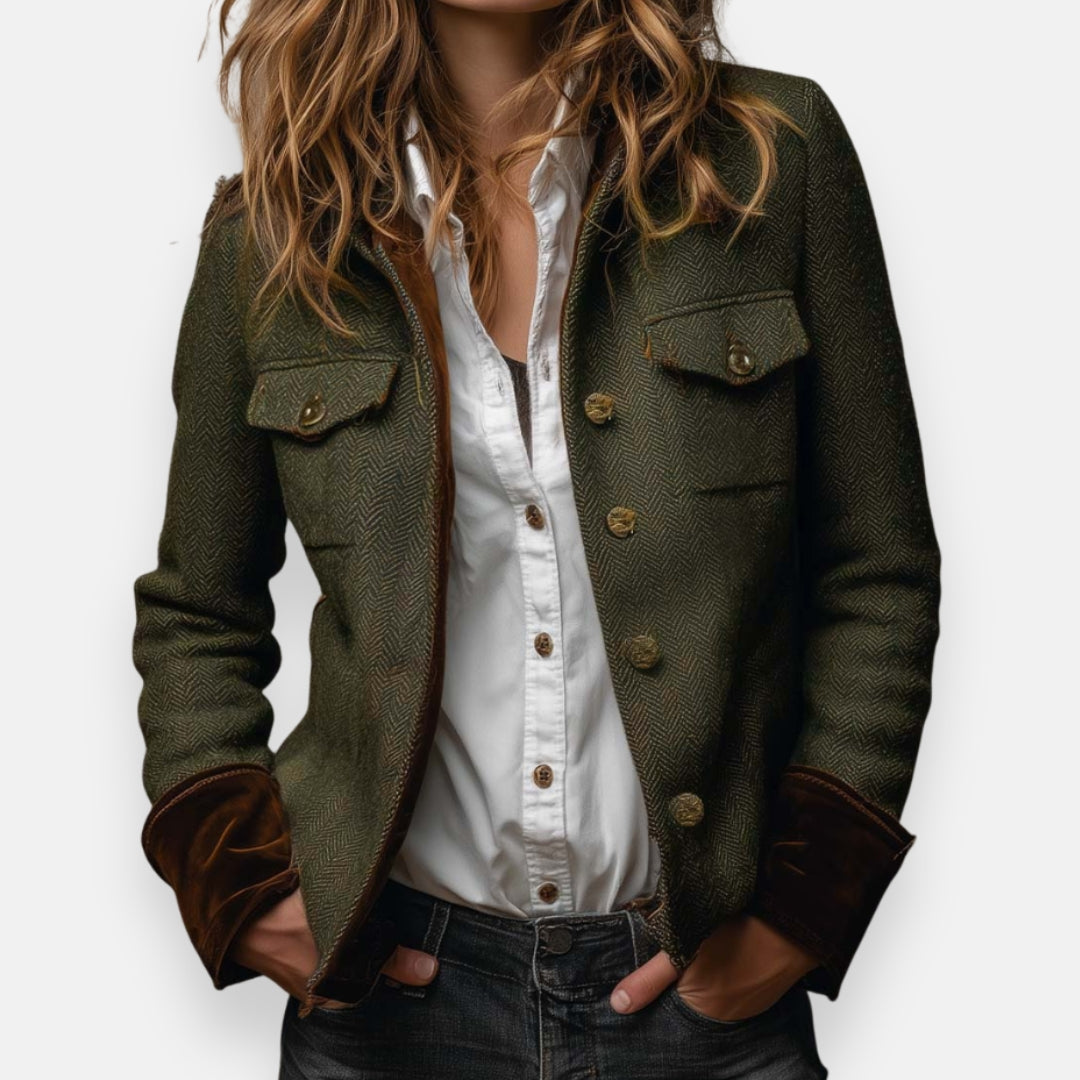 Women's Corrie Tweed Jacket | Velvet Accent Coat