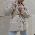 Women's Cozy Cotton Padded Winter Jacket | Belted Oversized Parka