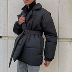 Women's Cozy Cotton Padded Winter Jacket | Belted Oversized Parka