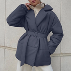 Women's Cozy Cotton Padded Winter Jacket | Belted Oversized Parka