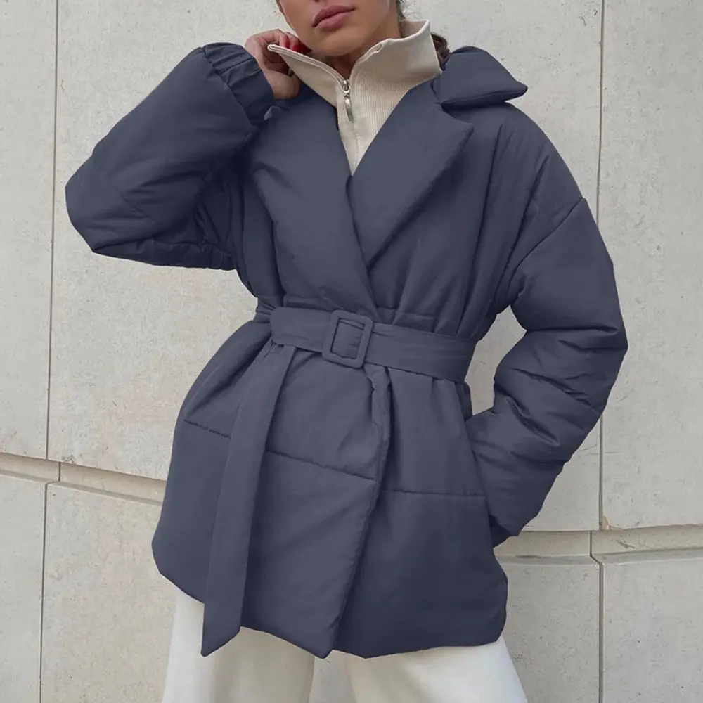 Women's Cozy Cotton Padded Winter Jacket | Belted Oversized Parka