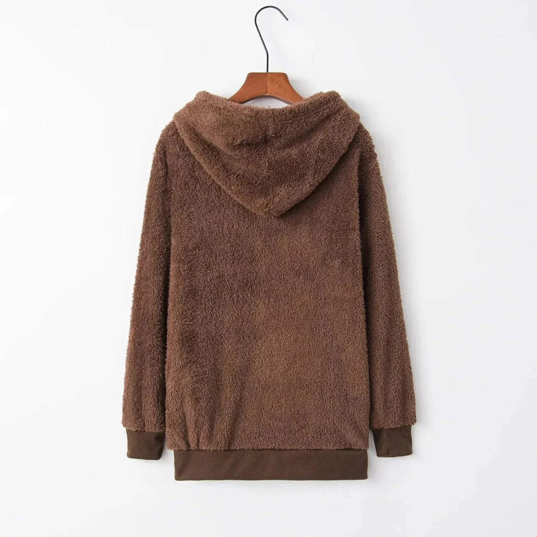 Women's Sherpa Fleece Hoodie | Oversized Warm Quarter-Zip
