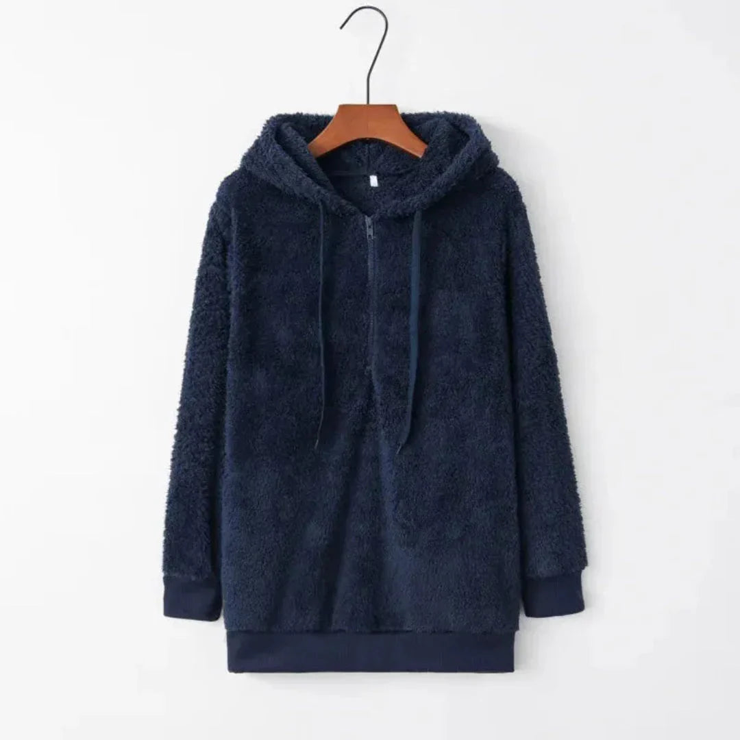 Women's Sherpa Fleece Hoodie | Oversized Warm Quarter-Zip