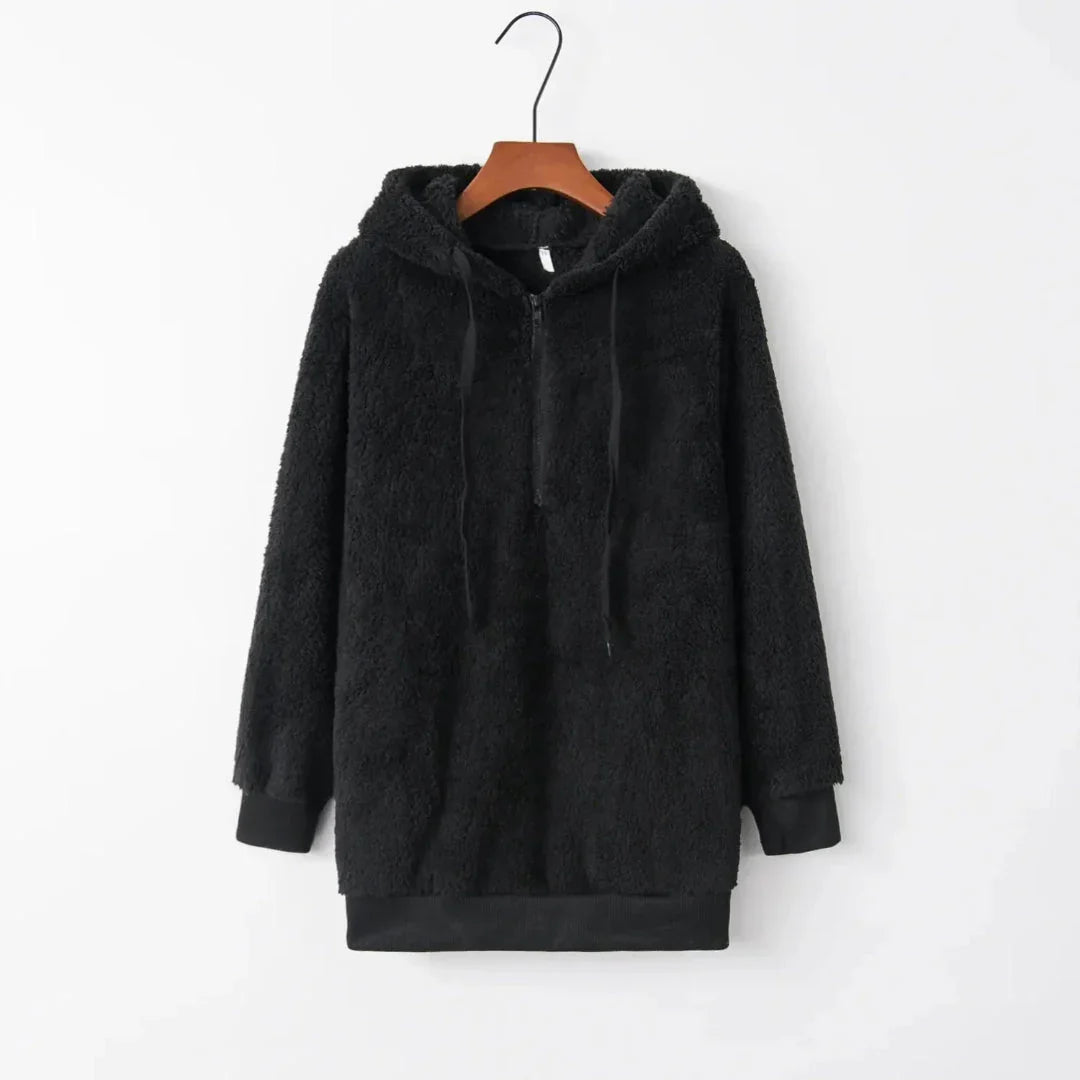 Women's Sherpa Fleece Hoodie | Oversized Warm Quarter-Zip