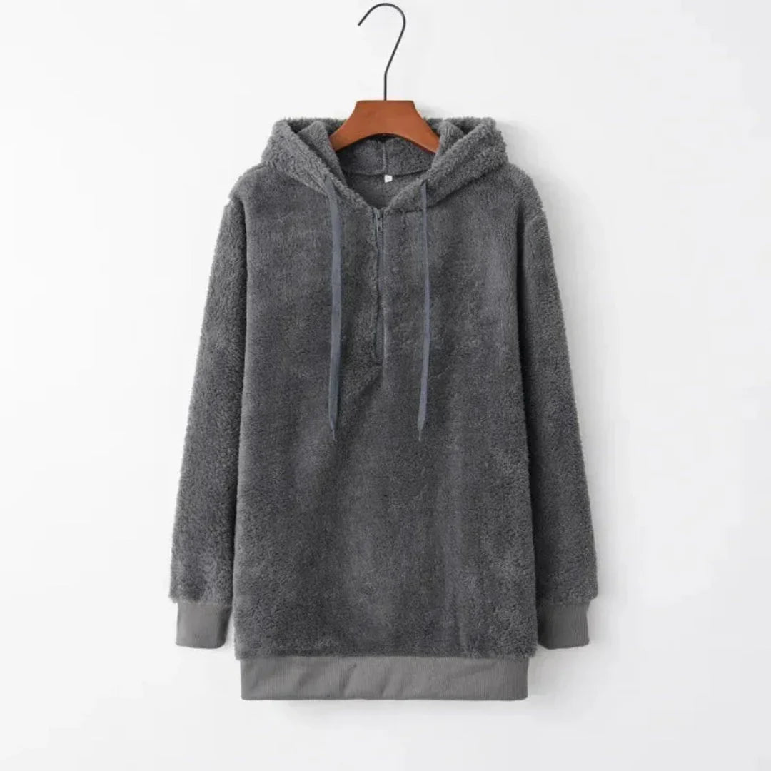 Women's Sherpa Fleece Hoodie | Oversized Warm Quarter-Zip