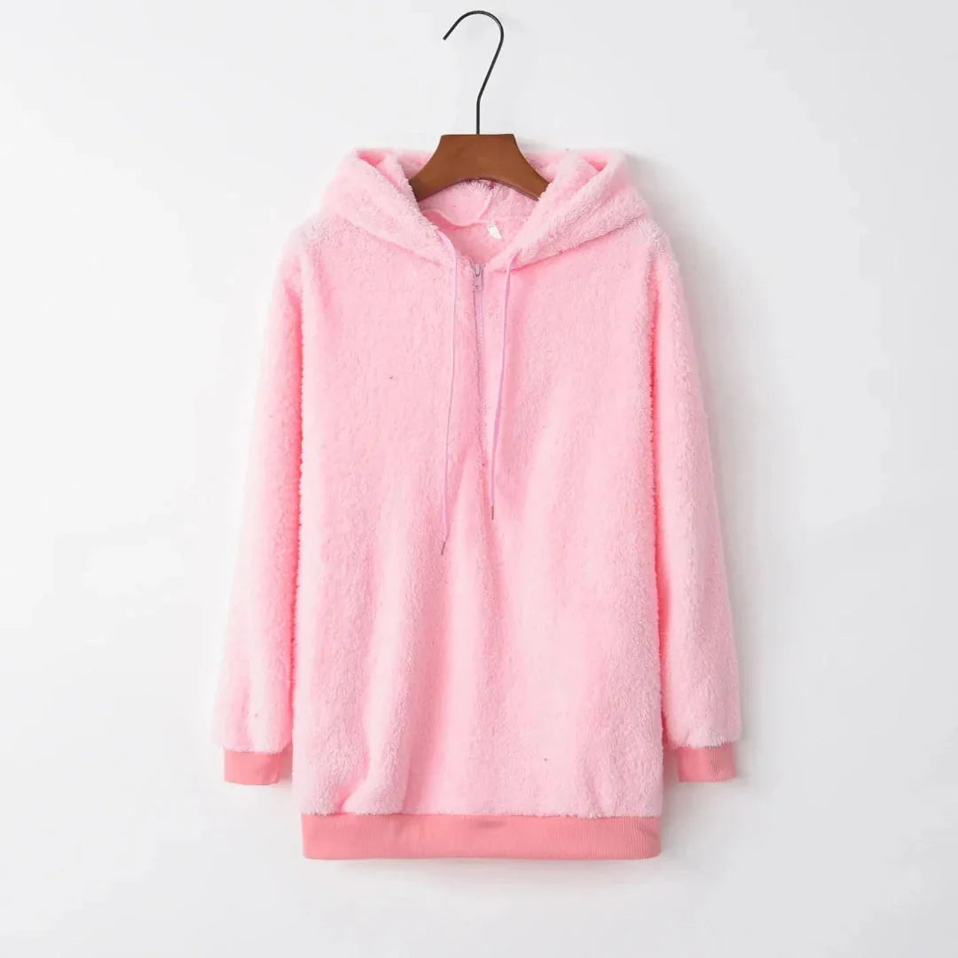 Women's Sherpa Fleece Hoodie | Oversized Warm Quarter-Zip
