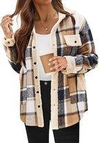Women's Cozy Plaid Fleece Jacket | Warm Outdoor Coat