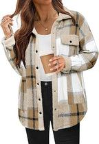 Women's Cozy Plaid Fleece Jacket | Warm Outdoor Coat