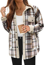 Women's Cozy Plaid Fleece Jacket | Warm Outdoor Coat
