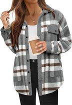 Women's Cozy Plaid Fleece Jacket | Warm Outdoor Coat