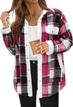 Women's Cozy Plaid Fleece Jacket | Warm Outdoor Coat