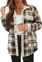 Women's Cozy Plaid Fleece Jacket | Warm Outdoor Coat
