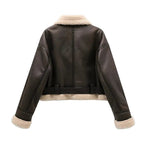 Women's Sophia Plush Lined Leather Jacket | Warm Winter Shearling Coat