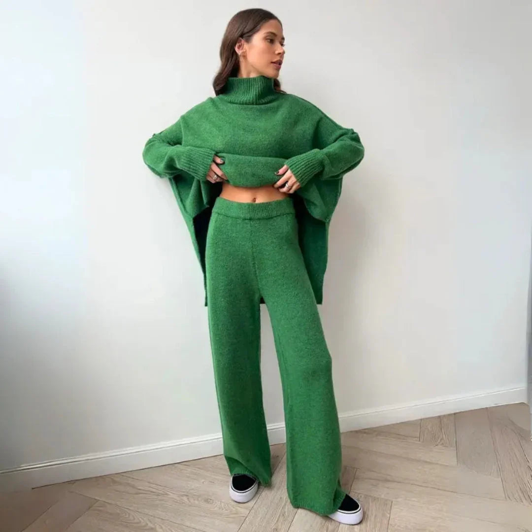 Women’s Cozy Turtleneck Knit Lounge Set