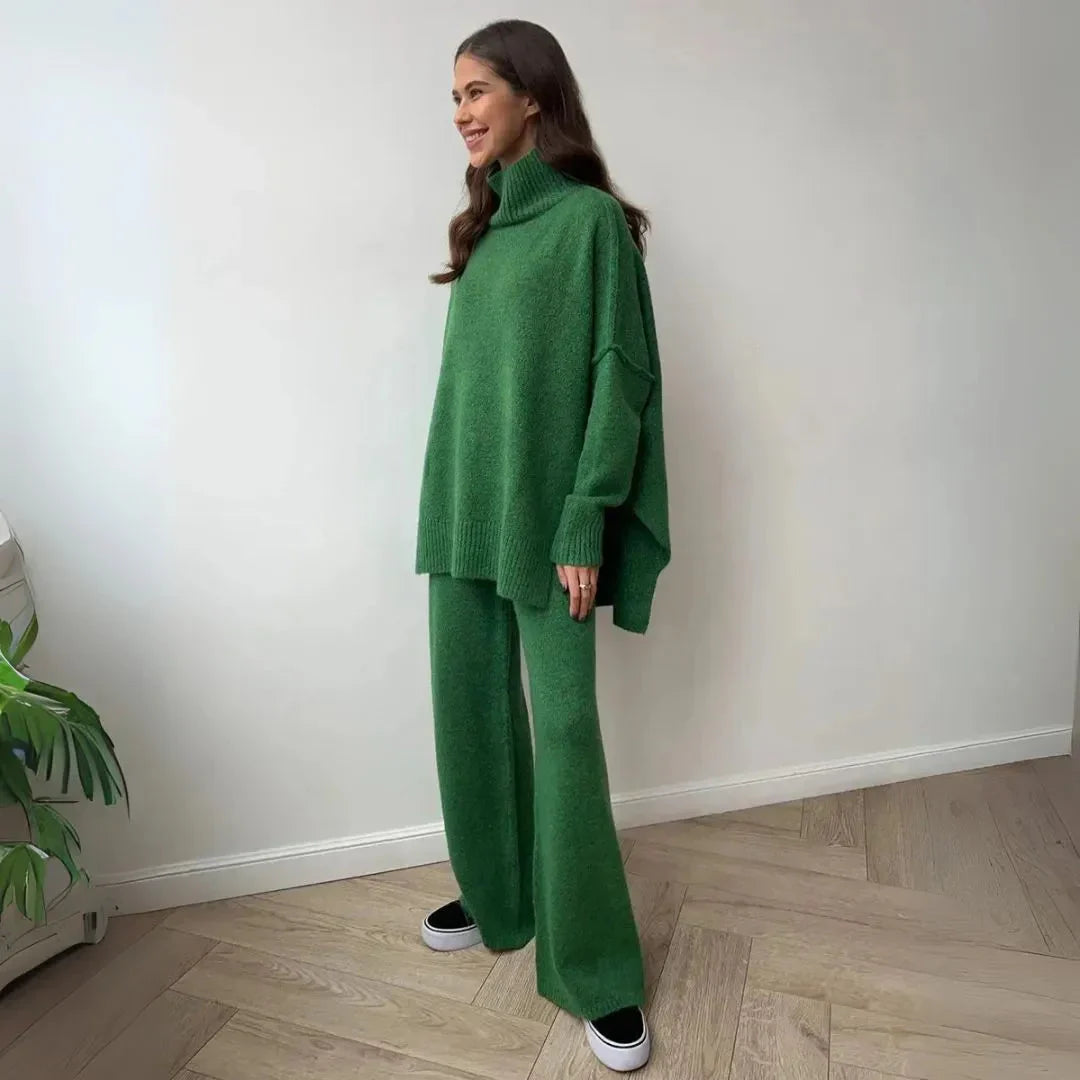 Women’s Cozy Turtleneck Knit Lounge Set