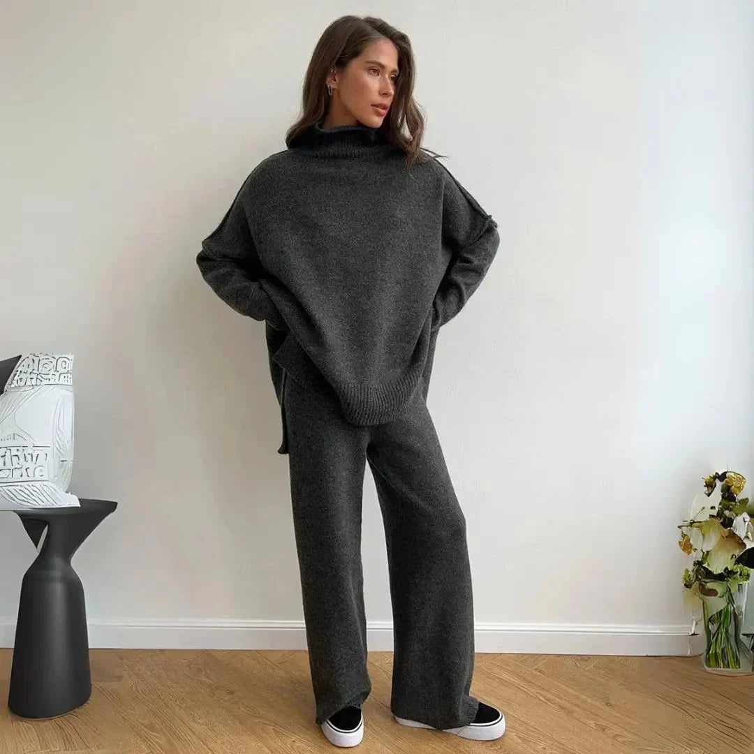 Women’s Cozy Turtleneck Knit Lounge Set