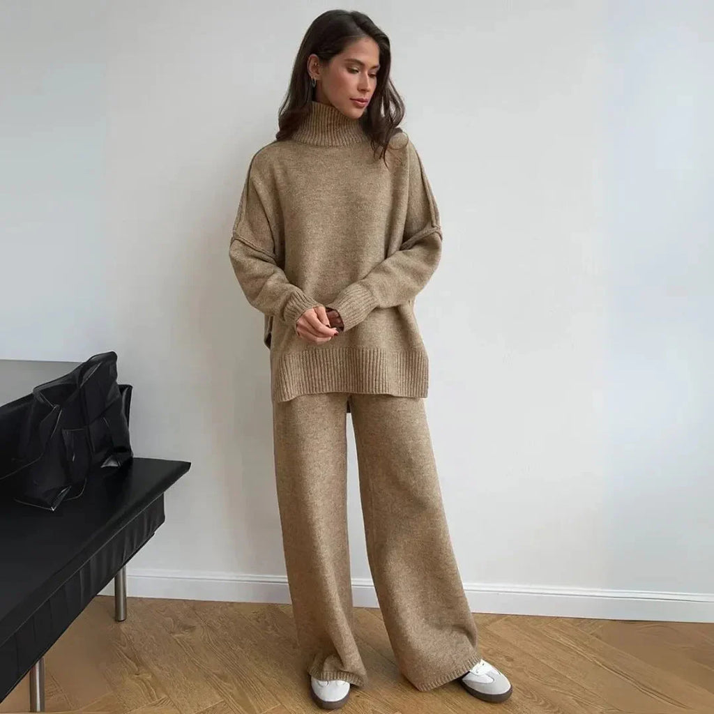 Women’s Cozy Turtleneck Knit Lounge Set