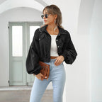 Women's Camila Cropped Balloon Sleeve Corduroy Jacket | Trendy Autumn Outerwear