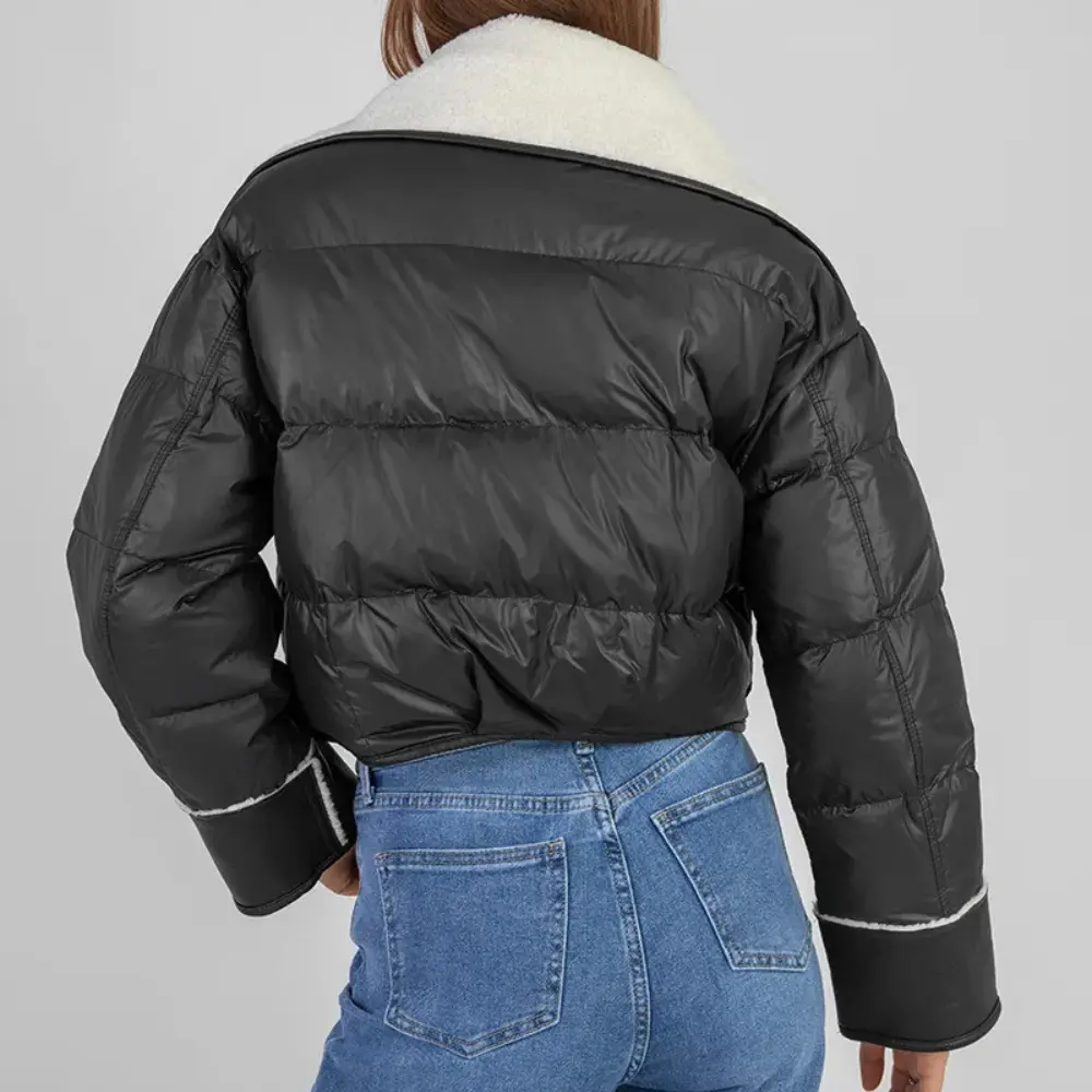 Women's Double-Breasted Aviator Jacket | Premium Down Coat