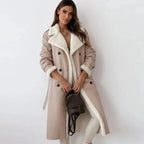Women's Faux Shearling Coat | Double-Breasted Winter Coat