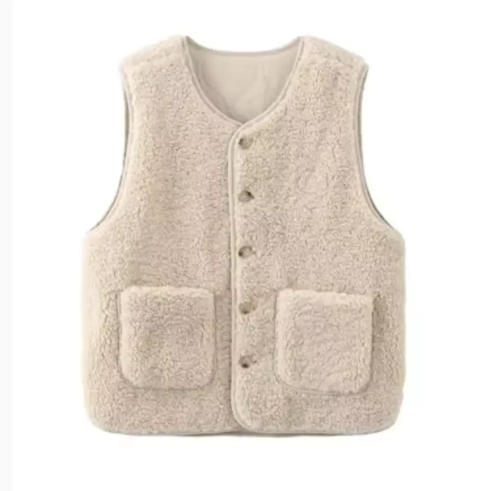 Double-Sided Button Vest in JadeWomen's Jade Double-Sided Button Vest | Reversible Fleece Bodywarmer