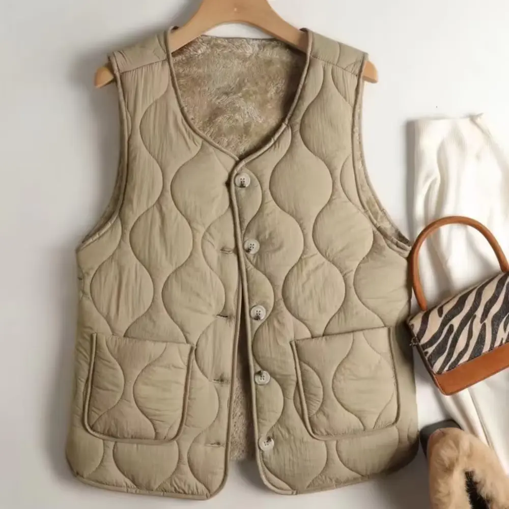 Double-Sided Button Vest in JadeWomen's Jade Double-Sided Button Vest | Reversible Fleece Bodywarmer