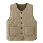 Double-Sided Button Vest in JadeWomen's Jade Double-Sided Button Vest | Reversible Fleece Bodywarmer