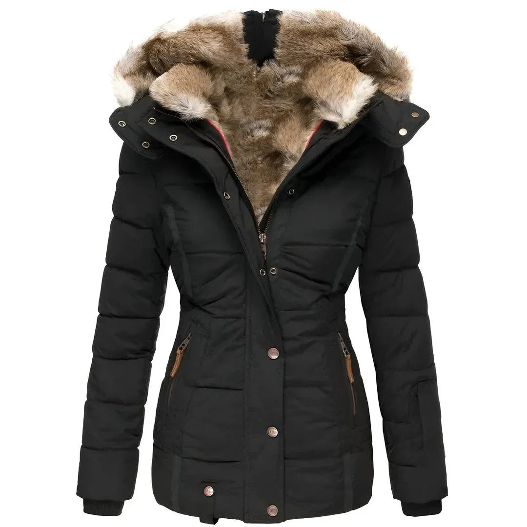 Women's Padded Winter Coat | Faux-Fur Hooded Parka