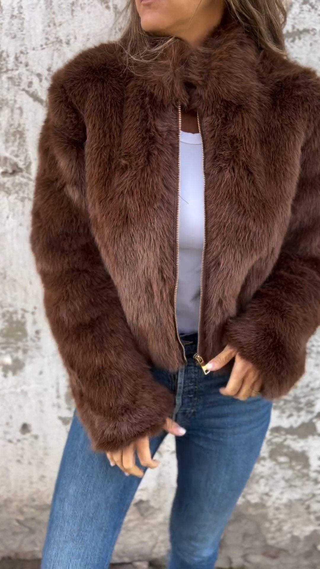 Women's Faux Fur Jacket | Luxurious Plush Coat