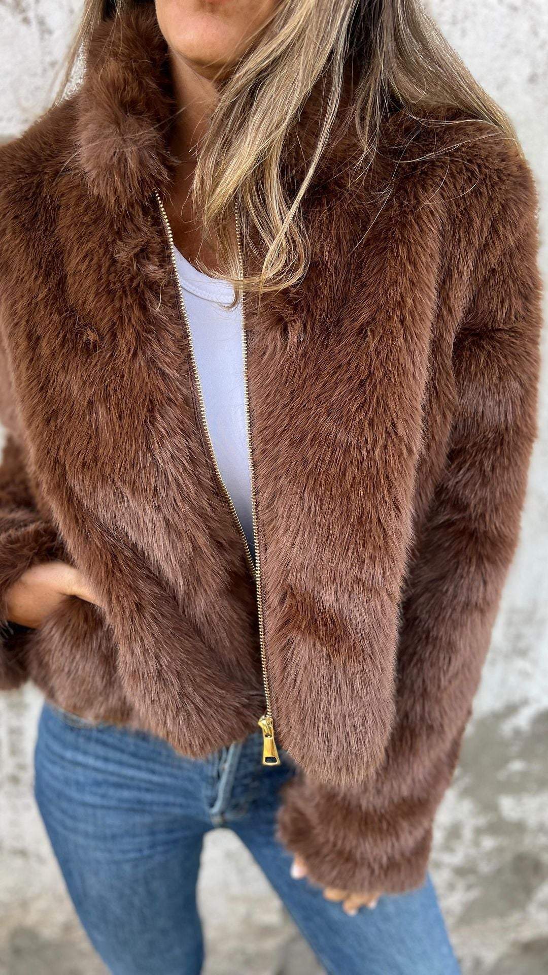 Women's Faux Fur Jacket | Luxurious Plush Coat