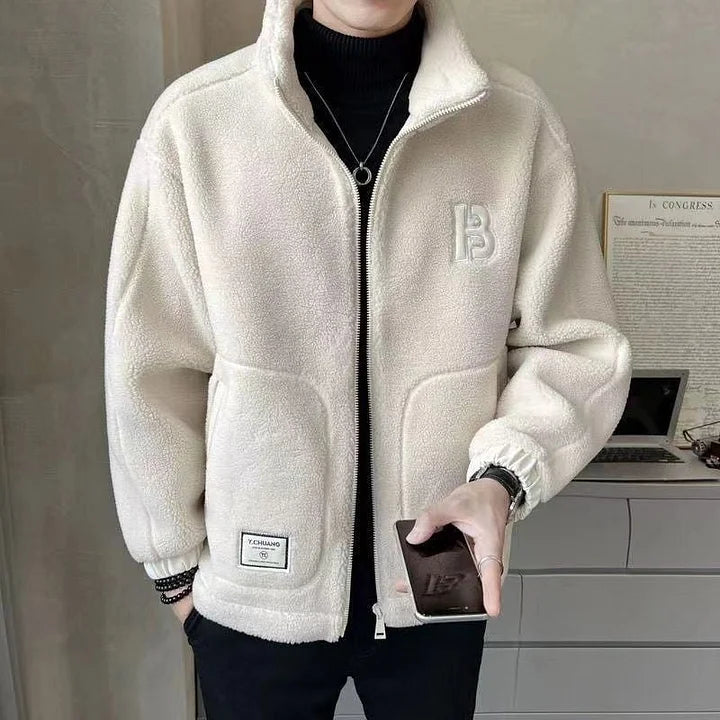 Men's Faux Fur Zipper Jacket | Warm Coat