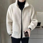 Men's Faux Fur Zipper Jacket | Warm Coat