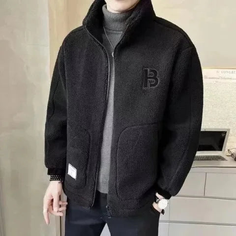 Men's Faux Fur Zipper Jacket | Warm Coat