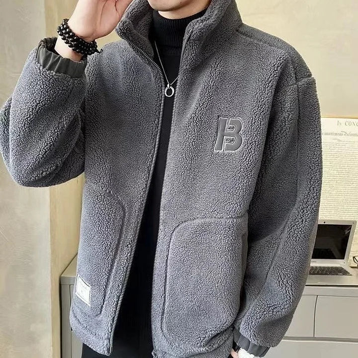 Men's Faux Fur Zipper Jacket | Warm Coat