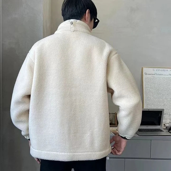 Men's Faux Fur Zipper Jacket | Warm Coat